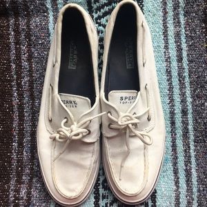 White Sperry Boat-shoe Loafers. W11 / M9. Great.
